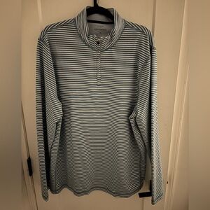 NWT J.Crew Blue and White Striped Quarter-Zip Pullover